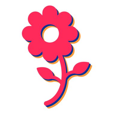 Çiçek ikonu. Web için çiçek vektör simgelerinin basit çizimi