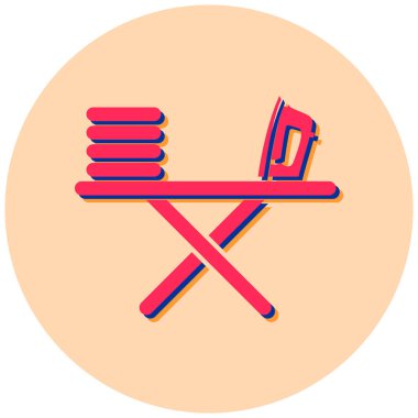 Ütü yapıyorum. Web simgesi basit illüstrasyon