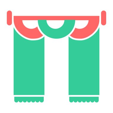 perde simgesinin vektör illüstrasyonu