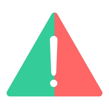 Ünlem işareti simgesi. Web için uyarı sembolü simgelerinin düz çizimi