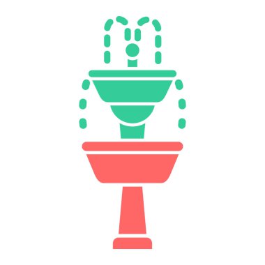 Çeşme ikon vektörü. düz biçim illüstrasyonu