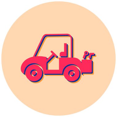 Traktör düz simgesi, vektör illüstrasyonu