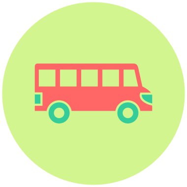 Otobüs. Web simgesi basit illüstrasyon