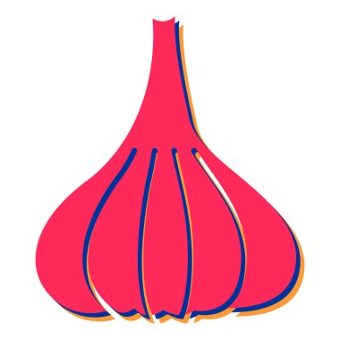 Sarımsak ikonu. Web için soğan vektör simgelerinin düz çizimi