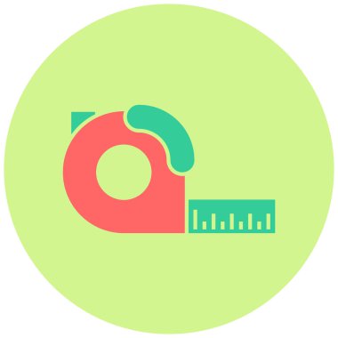 Şerit metre düz vektör simgesi