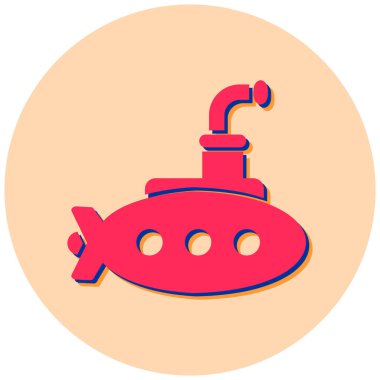 Denizaltı. Web simgesi basit illüstrasyon