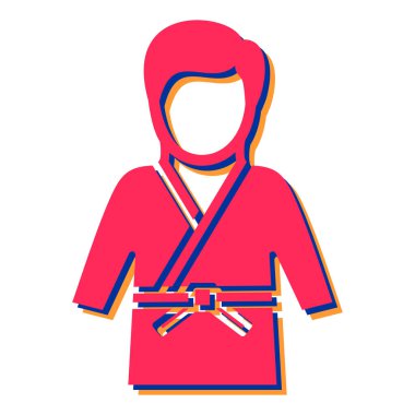 Karate üniformalı adam, basit tasarım vektör çizimi