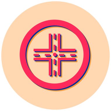 Yol işareti simgesinin vektör illüstrasyonu