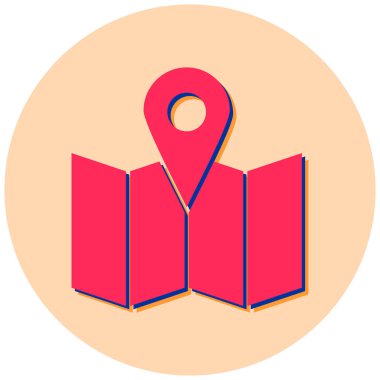 Harita. Web simgesi basit illüstrasyon