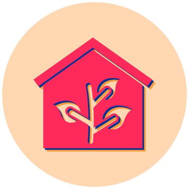 Eko evi. Web simgesi basit illüstrasyon