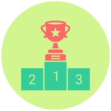 Kazandım. Web simgesi basit illüstrasyon