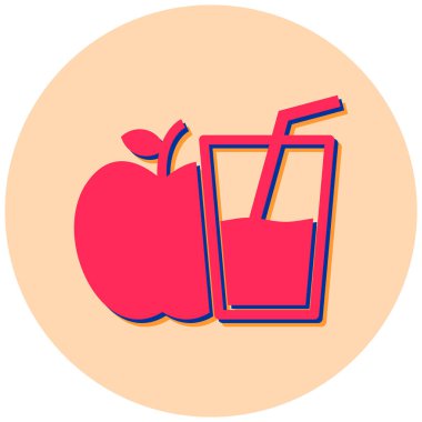 Elma suyu. Basit illüstrasyon