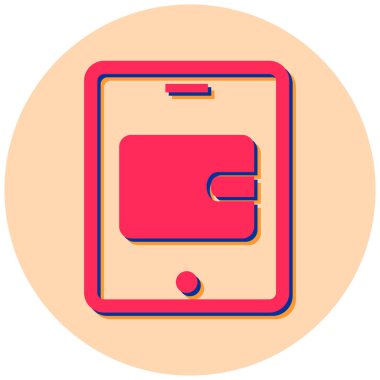 Cüzdan ikonu. Basit resimleme