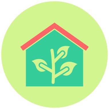 Eko Ev. Web simgesi basit illüstrasyon