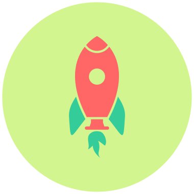 Roket. Web simgesi basit illüstrasyon 