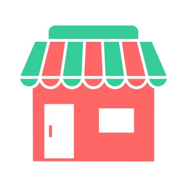 Dükkan. Web simgesi vektör illüstrasyonu