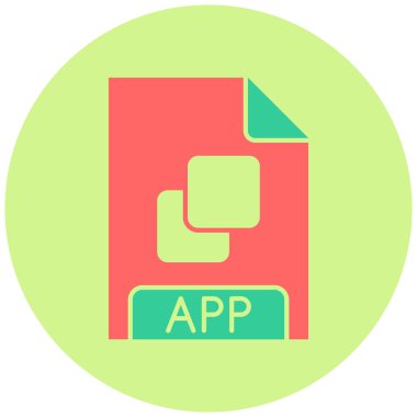 uygulama dosya biçimi simgesi, vektör illüstrasyonu