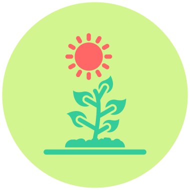 Fotosentez. Web simgesi basit illüstrasyon