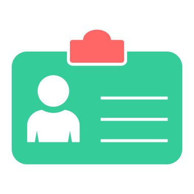 Kimlik kartı simgesi, vektör illüstrasyonu