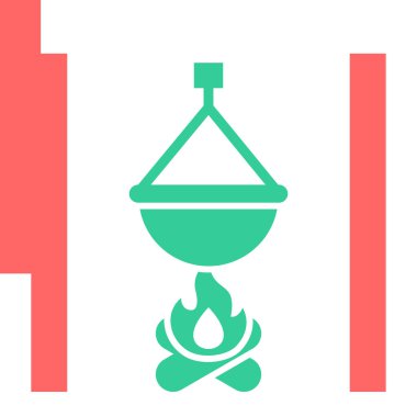 kamp vektörü simgesi modern basit tasarım