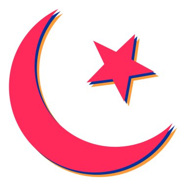 Ay ve yıldız simgesi vektör çizimi