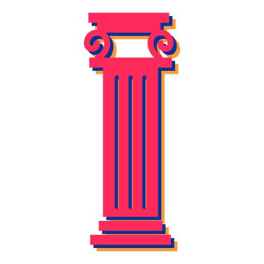 sütun simgesi. İnce çizgi çizimi. vektör sembolü.