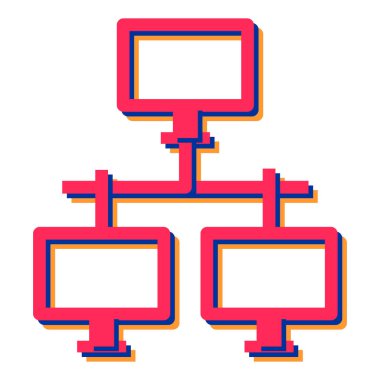 ağ vektörü düz renk simgesi