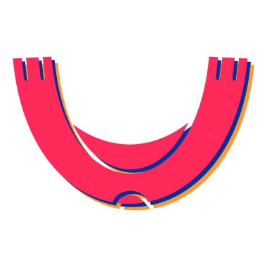 Kırmızı ve beyaz çizgi film simgesinin vektör çizimi.