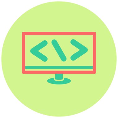 Kodlama. Web simgesi basit illüstrasyon