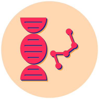 DNA düz vektör simgesi