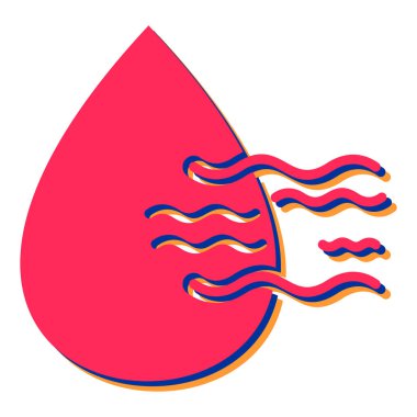 Kan damlası ikon vektörü. Beyaz arkaplanda izole edilmiş bir sembol.