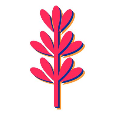 Kırmızı ve beyaz çiçek simgesinin vektör çizimi