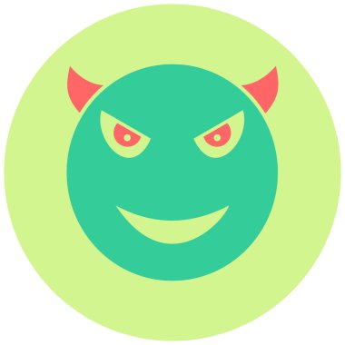 Şeytan suratı ifadesi. Web simgesi