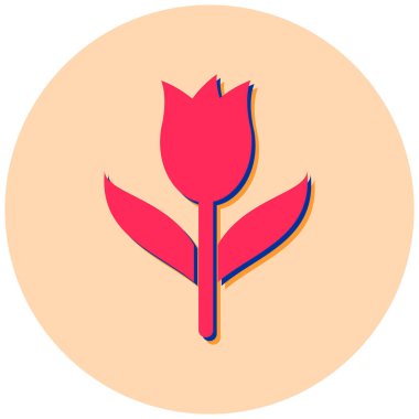 Lale. Web simgesi basit illüstrasyon