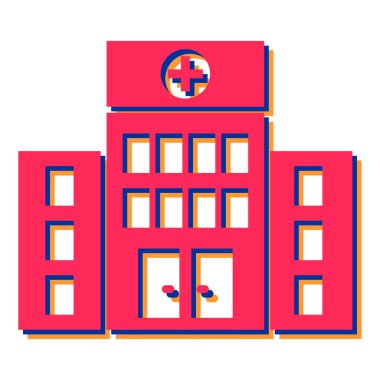 Hastane binası ikonu. vektör illüstrasyonu