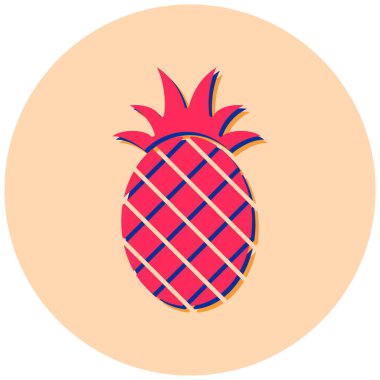 Ananas. Web simgesi basit illüstrasyon