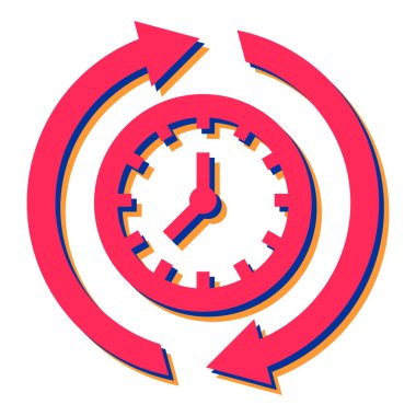 Saat simgesi beyaz arkaplanda izole edildi. Zaman sembolü. Çember düğmesi. vektör illüstrasyonu