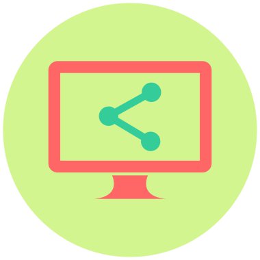 Bilgisayar paylaşımı. Web simgesi basit illüstrasyon