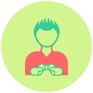 Oyuncu çocuk. Web simgesi basit illüstrasyon