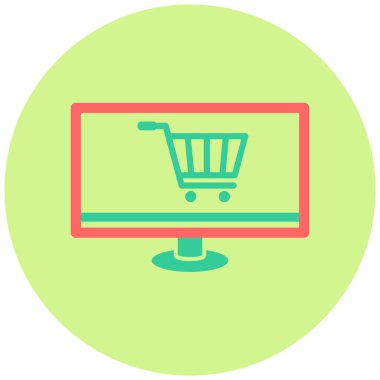 Çevrimiçi Dükkan modern simgesinin vektör illüstrasyonu 