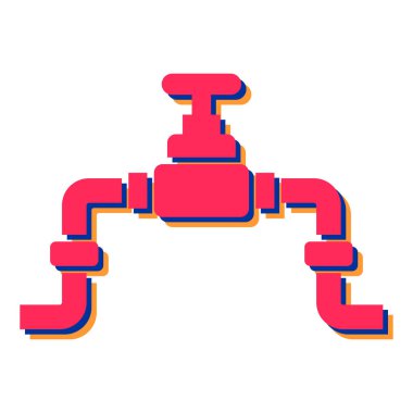 Su borusu simgesi. İnternet için boru hattı pompa vektör simgelerinin düz çizimi