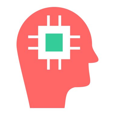 Beyin. Web simgesi basit illüstrasyon