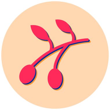 Kiraz. Web simgesi basit illüstrasyon