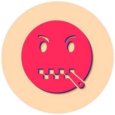  face emoticon web simgesi, vektör illüstrasyonu