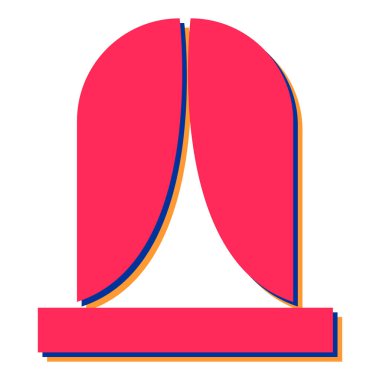 Modern b 'nin vektör illüstrasyonu simge unsurundan yoksun. güzel kırmızı ve beyaz renk