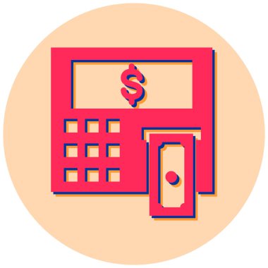 ATM 'de. Web simgesi basit illüstrasyon