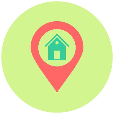 Ev Konumu modern simgesinin vektör illüstrasyonu 