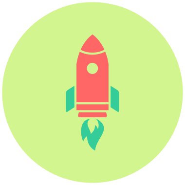 Roket. Web simgesi basit illüstrasyon 