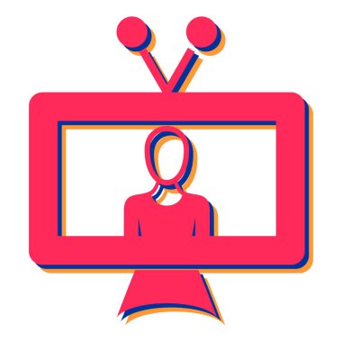 Televizyon ikonu. Web için video kamera vektör simgelerinin basit illüstrasyonu