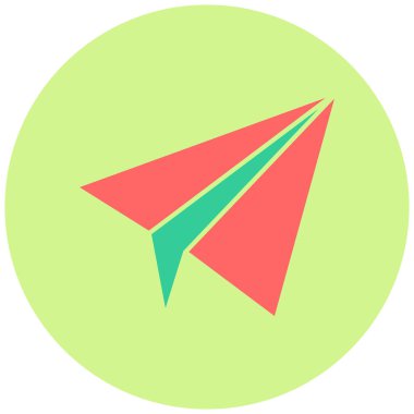 kağıt düzlem simgesi, vektör illüstrasyonu